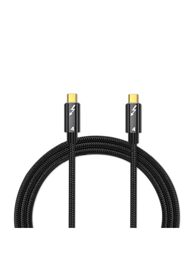 Lightning 4 Double TypeC Data Cable USB4 Full-function 40GB Hard Disk Short Cable 8K Audio And Video Cable PD240W Fast Charging-Color:C Male To C Male Thunderbolt 4 Braided Wire 0.8m - Image 1
