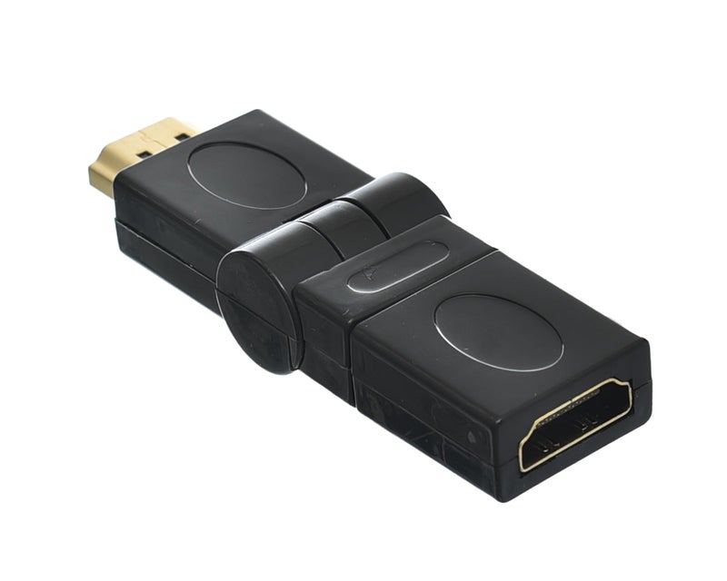 Point HDMI Male to Female Adapter, Black Gold, 360 Degree Rotation, Multi Device Compatibility - Image 2