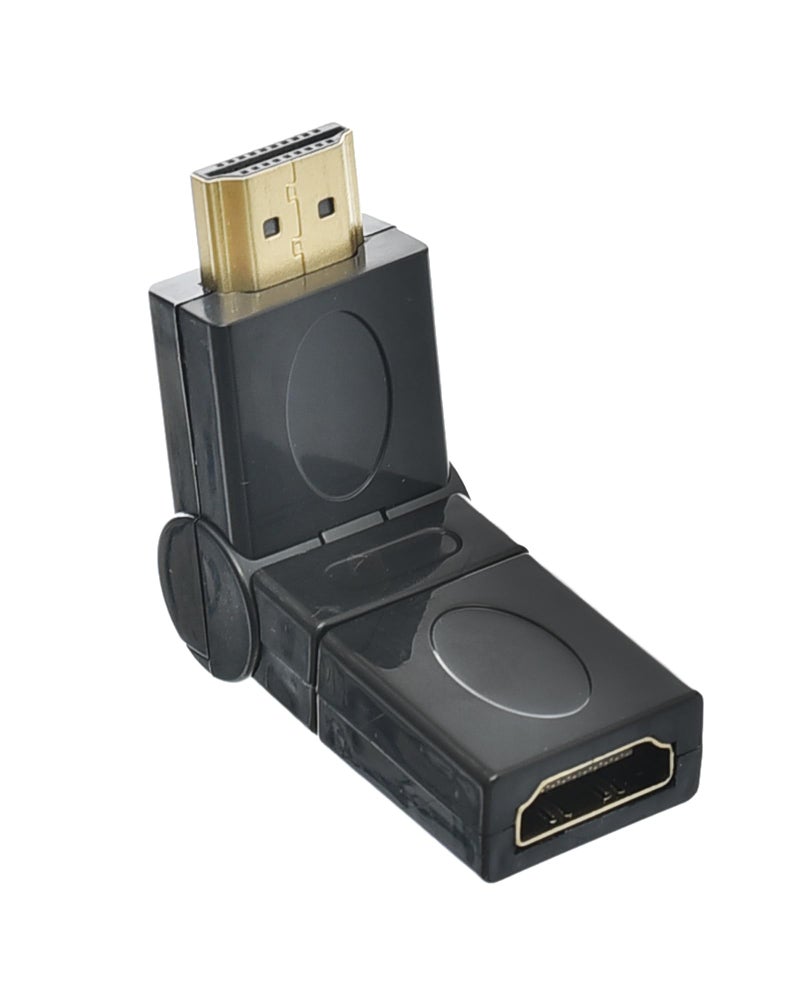 Point HDMI Male to Female Adapter, Black Gold, 360 Degree Rotation, Multi Device Compatibility - Image 3