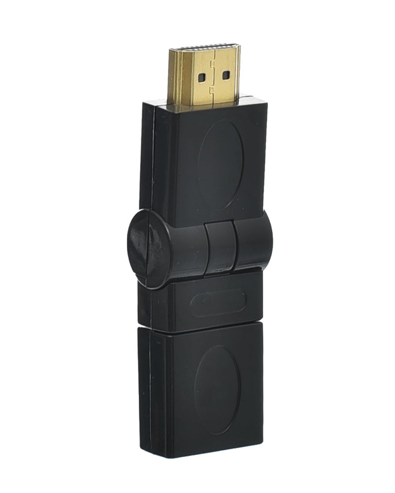 Point HDMI Male to Female Adapter, Black Gold, 360 Degree Rotation, Multi Device Compatibility - Image 1
