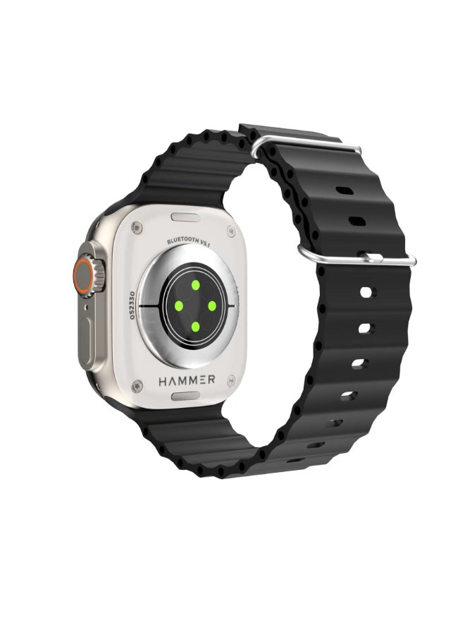 Hammer Renewed - Active 2.0 1.95" Display Bluetooth Calling Smart Watch with Metal Body, in-Built Games, Wireless Charging, AOD, 600 NITS Brightness (Black) - Image 5