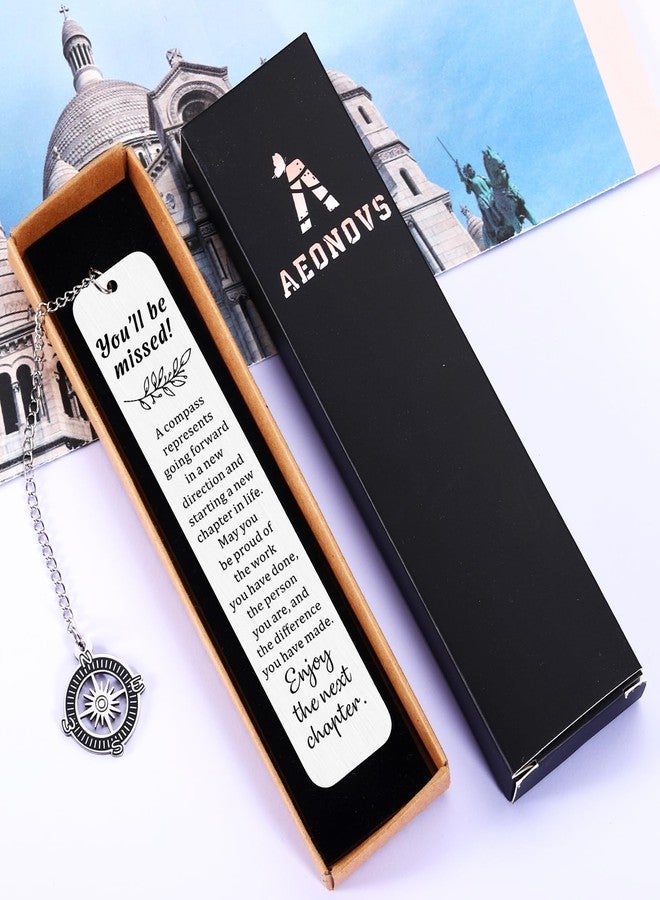 Aeonovs Retirement Gift for Man Women, Farewell Gifts for Friends Female, Coworker Leaving Gift, Nurse Retirement Gifts, Compass Bookmark - Image 3