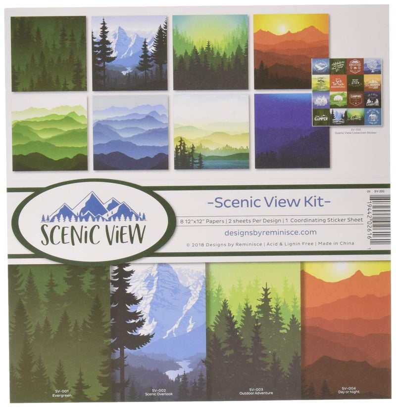 Reminisce Scenic View Scrapbnook Scrapbook Collection Kit Multi Color Palette 12x12 inches
