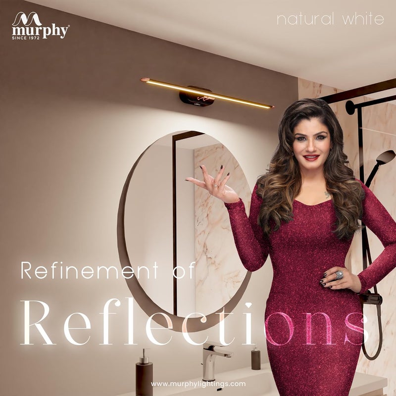 Murphy 6W 3-in-1 Color Chnaging Black Rose Gold Finish LED Mirror Picture Wall Light,Bathroom Vanity Led Mirror Light with 2 Year Warranty (Cool White/Warm White/Natural White)-Pack of 1 - Image 3