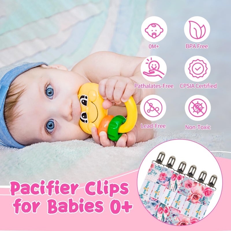 babygoal Baby Pacifier Clips, 6 Pack Pacifier Holder for Boys and Girls Fits Most Pacifiers and Binkies, 6MP16-B - Image 3