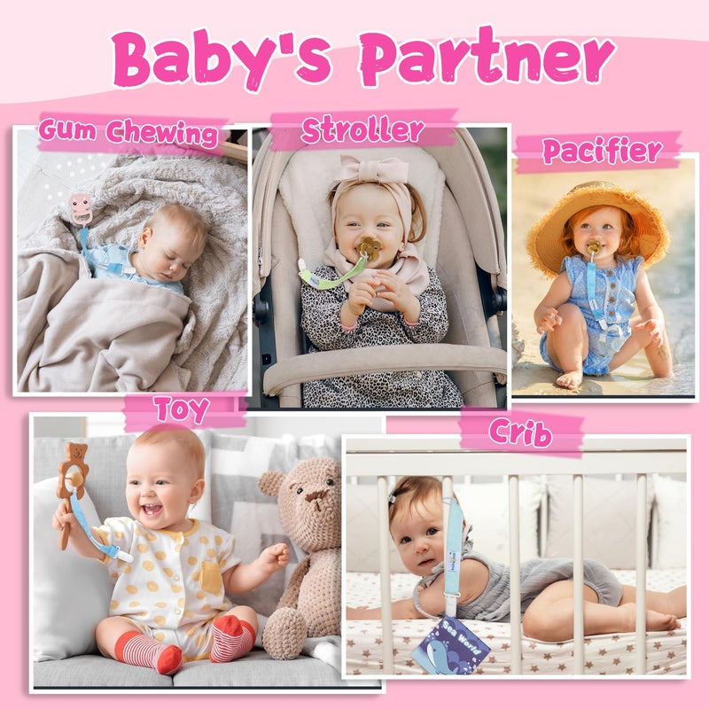 babygoal Baby Pacifier Clips, 6 Pack Pacifier Holder for Boys and Girls Fits Most Pacifiers and Binkies, 6MP16-B - Image 5