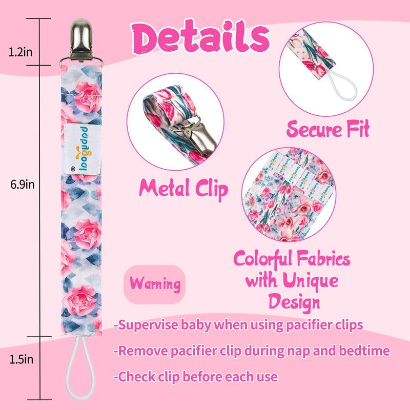 babygoal Baby Pacifier Clips, 6 Pack Pacifier Holder for Boys and Girls Fits Most Pacifiers and Binkies, 6MP16-B - Image 4