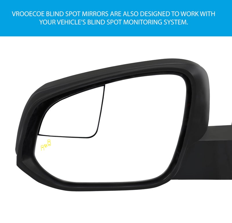 VrooeCoe Convex Stick On Custom Fitted Blind Spot Mirrors Compatible With Toyota Rav4 2013-2025- Engineered to Provide A Wider View - Image 3
