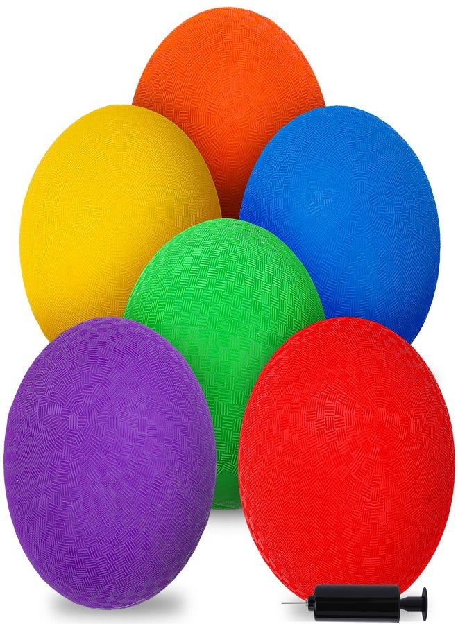 3 otters 6PCS Playground Balls, 8.5 inch Kickballs Soft Dodgeballs Foam Playground Ball Set with 6 Colors - Image 1
