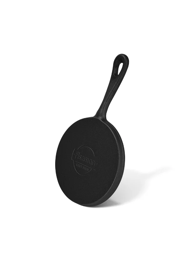Non Stick Crepe Pan 20cm, Cast Iron Crepe Pan 1.5cm Deep | Induction Bottom for all Stovetops | Anti-Rust Kitchen Cookware | Pre-Seasoned Crepe Pan for Dosa, Roti, Paratha, Pancakes