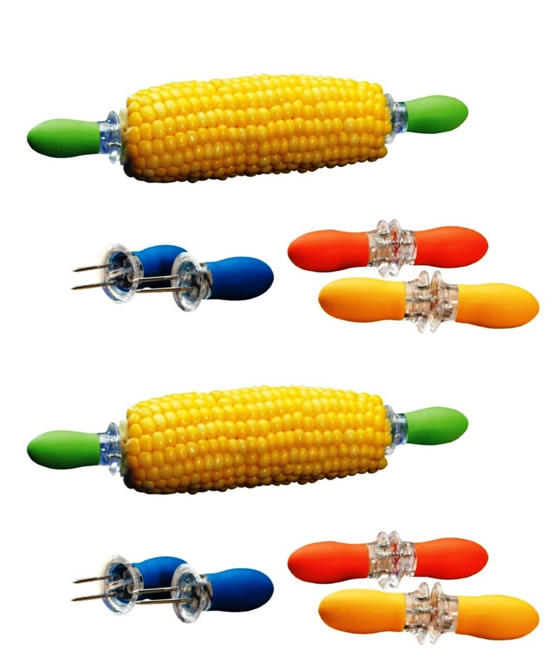 Chef Craft Interlocking Jumbo Corn Holder 4 pair (2 Packs) - Image 2