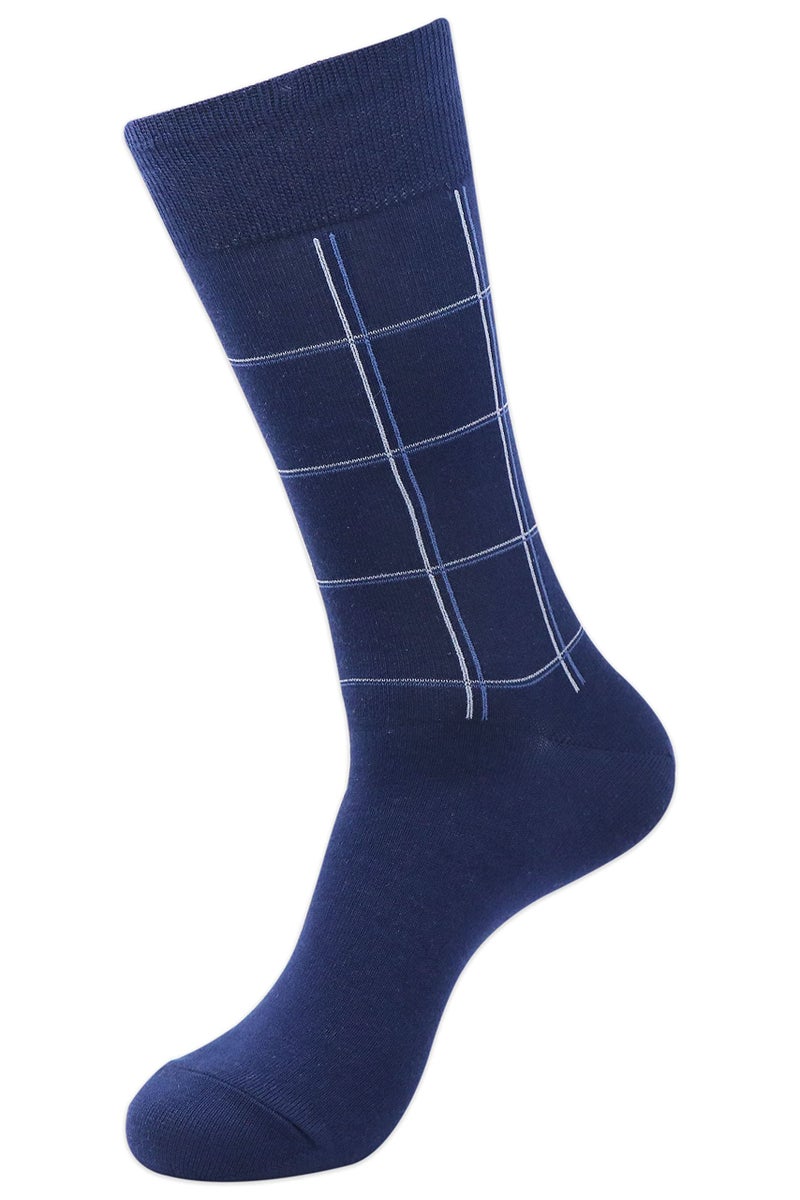 BALENZIA SocksXpress Men's Checks Cotton Crew - Black, White, D.Grey (Free Size)-Combo Pack of 5 - Image 4