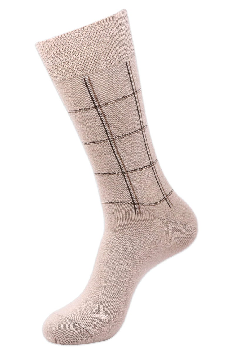 BALENZIA SocksXpress Men's Checks Cotton Crew - Black, White, D.Grey (Free Size)-Combo Pack of 5 - Image 3