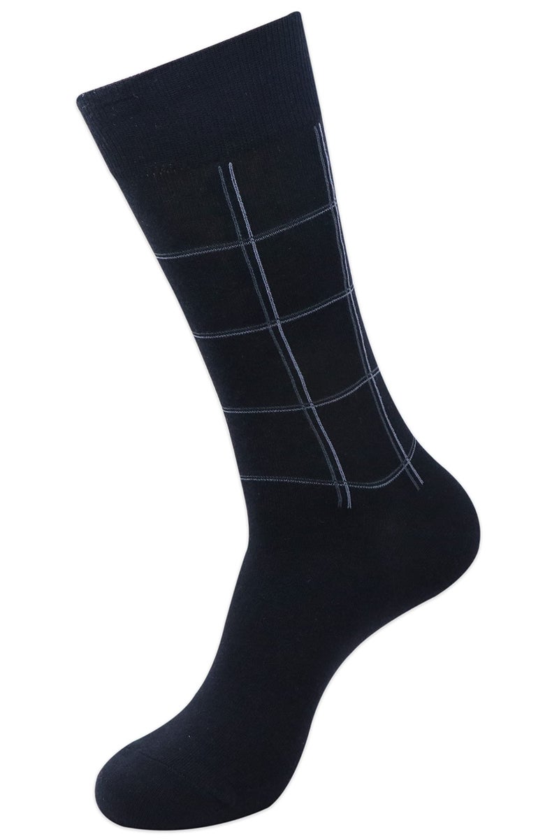 BALENZIA SocksXpress Men's Checks Cotton Crew - Black, White, D.Grey (Free Size)-Combo Pack of 5 - Image 5