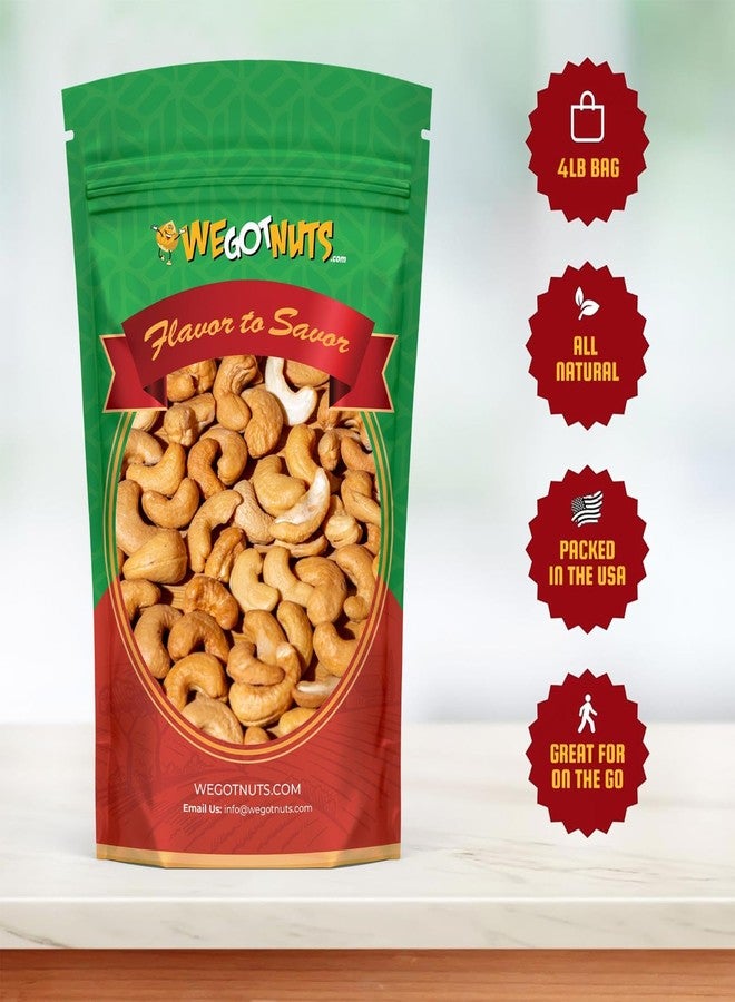 We Got Nuts Roasted Salted Cashews – Premium Quality Kosher Roasted Cashews By We Got Nuts – Natural & Healthy Rich Flavor Snack – Gourmet Savory Flavor – Air-Tight Resealable Bag Package – 4 lbs - Image 3