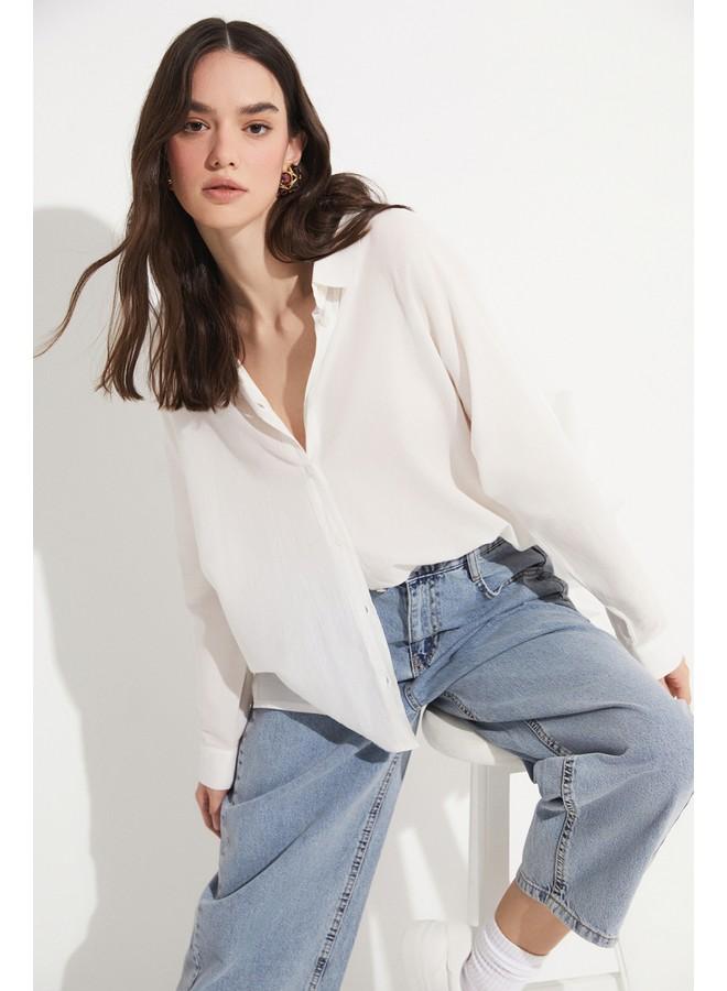 جون قميص قطن 100% - أبيض - Image 3