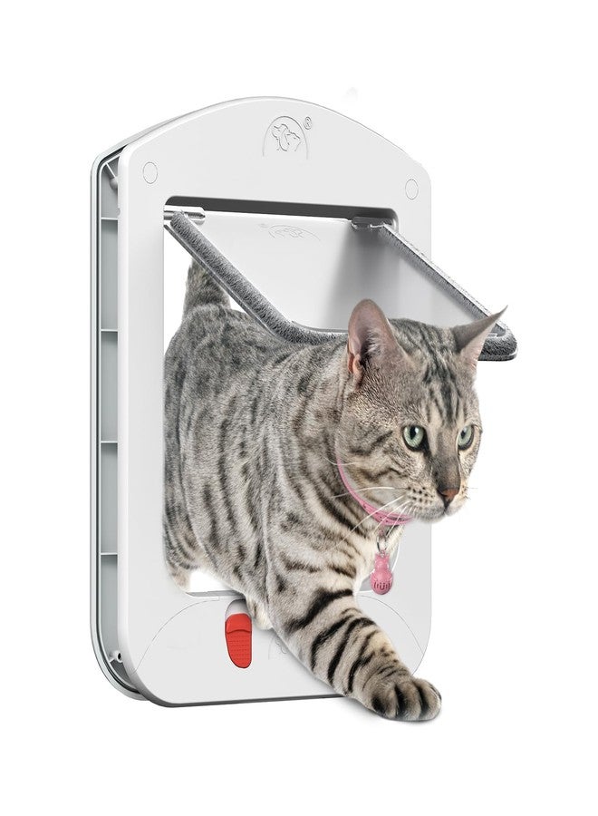 HIDROSIL Cat Door, Pet Door with Collar Sensor, C at Door with Magnetic Keys and 2 Sensor Keys, White Frame 11.5 x 9 x 1.5 inches - Image 1