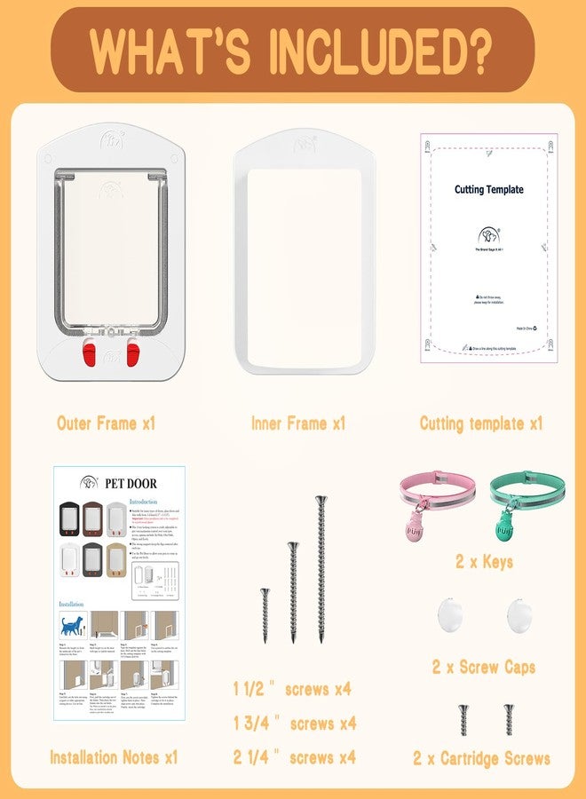 HIDROSIL Cat Door, Pet Door with Collar Sensor, C at Door with Magnetic Keys and 2 Sensor Keys, White Frame 11.5 x 9 x 1.5 inches - Image 4