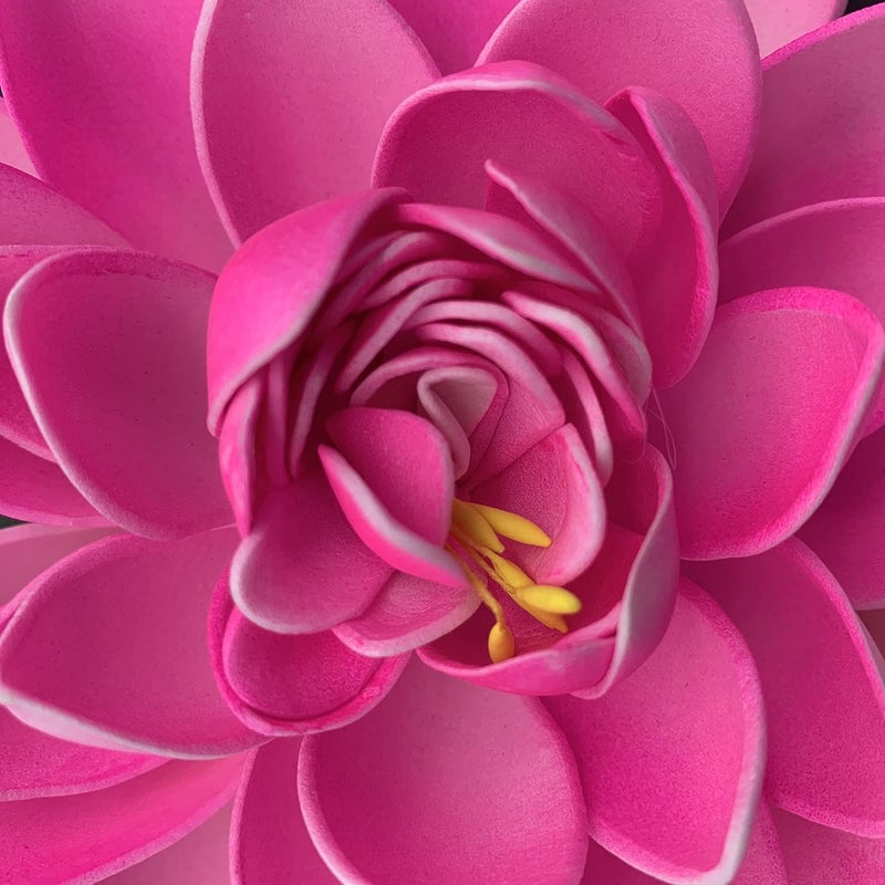 Ryme Pink Artificial Floating Lotus Flowers with Rubber Leaf for Decoration (4) - Image 4