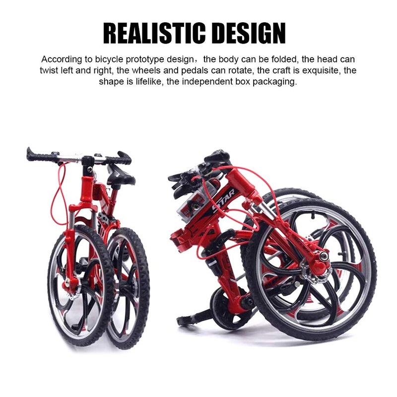 Lynkaye 1pcs Mini Finger Mountain Bike Zinc Alloy Mini Bicycle Model Cool Model Decoration Crafts for Homeï¼ŒBedroom, Living Room, Office,Decoration - Image 2