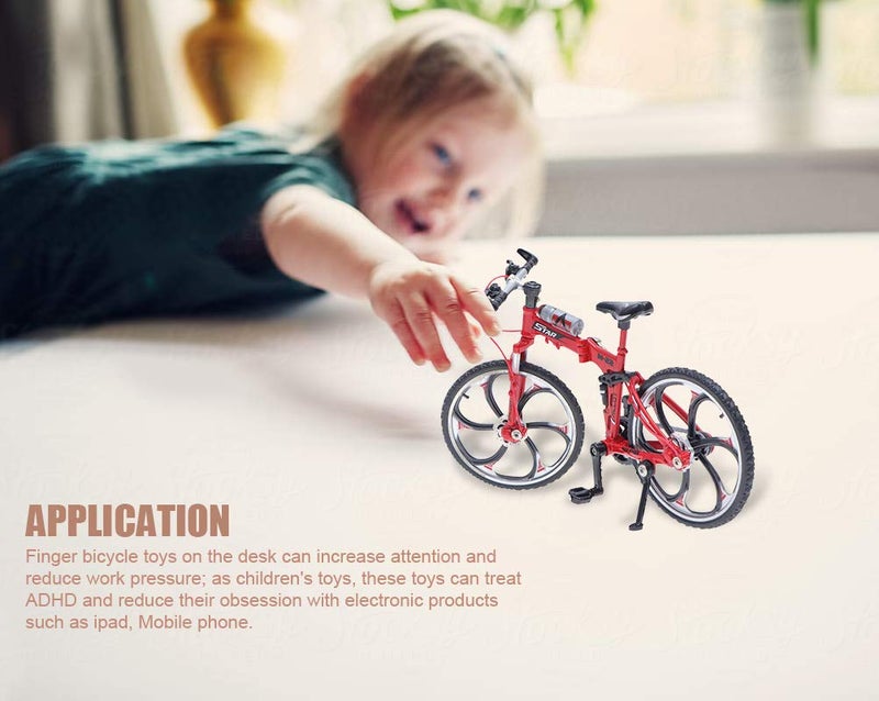 Lynkaye 1pcs Mini Finger Mountain Bike Zinc Alloy Mini Bicycle Model Cool Model Decoration Crafts for Homeï¼ŒBedroom, Living Room, Office,Decoration - Image 5