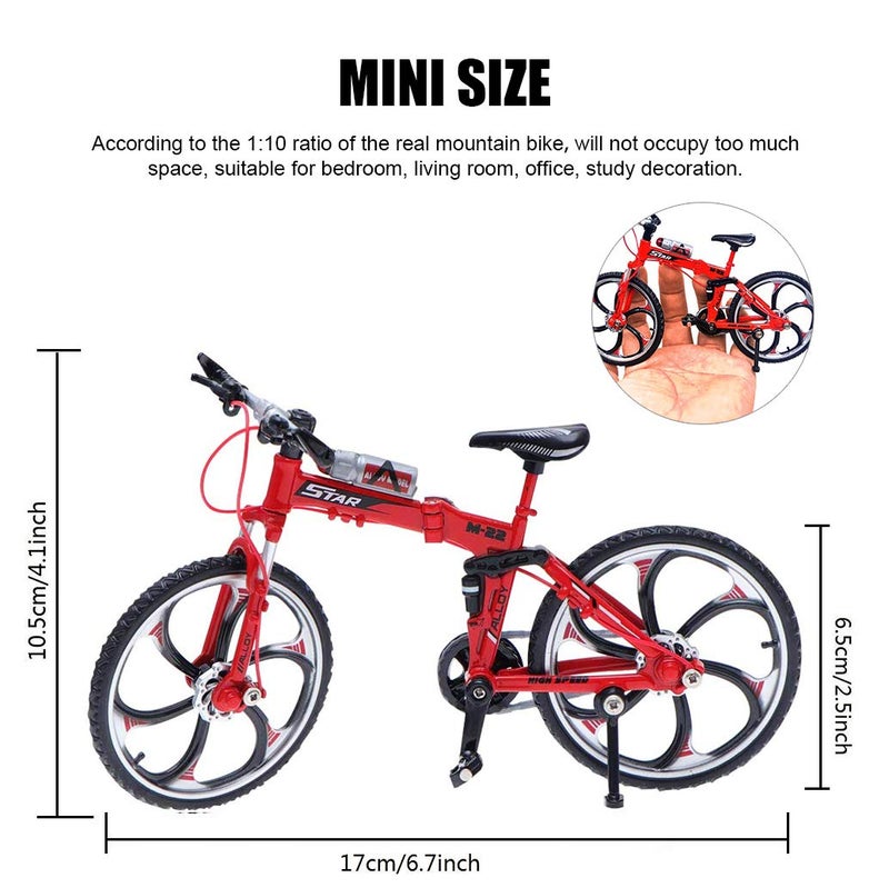 Lynkaye 1pcs Mini Finger Mountain Bike Zinc Alloy Mini Bicycle Model Cool Model Decoration Crafts for Homeï¼ŒBedroom, Living Room, Office,Decoration - Image 1