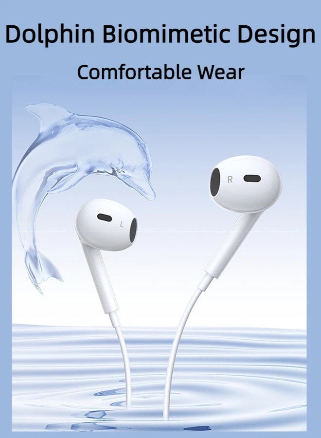 ريماكس سماعات أذن سلكية RM-570i، مزودة بموصل Lightning، تصميم داخل الأذن، ميكروفون ستيريو عالي الدقة مدمج، تحكم في مستوى الصوت، لون أبيض، مناسبة للموسيقى والمكالمات والألعاب. متوافقة مع أجهزة iPhone 14/13/12/11/X/Xs/Pro/ProMax/Plus وغيرها من الأجهزة المزودة بموصل Lightning. - Image 2