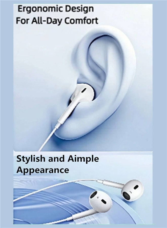 ريماكس سماعات أذن سلكية RM-570i، مزودة بموصل Lightning، تصميم داخل الأذن، ميكروفون ستيريو عالي الدقة مدمج، تحكم في مستوى الصوت، لون أبيض، مناسبة للموسيقى والمكالمات والألعاب. متوافقة مع أجهزة iPhone 14/13/12/11/X/Xs/Pro/ProMax/Plus وغيرها من الأجهزة المزودة بموصل Lightning. - Image 5