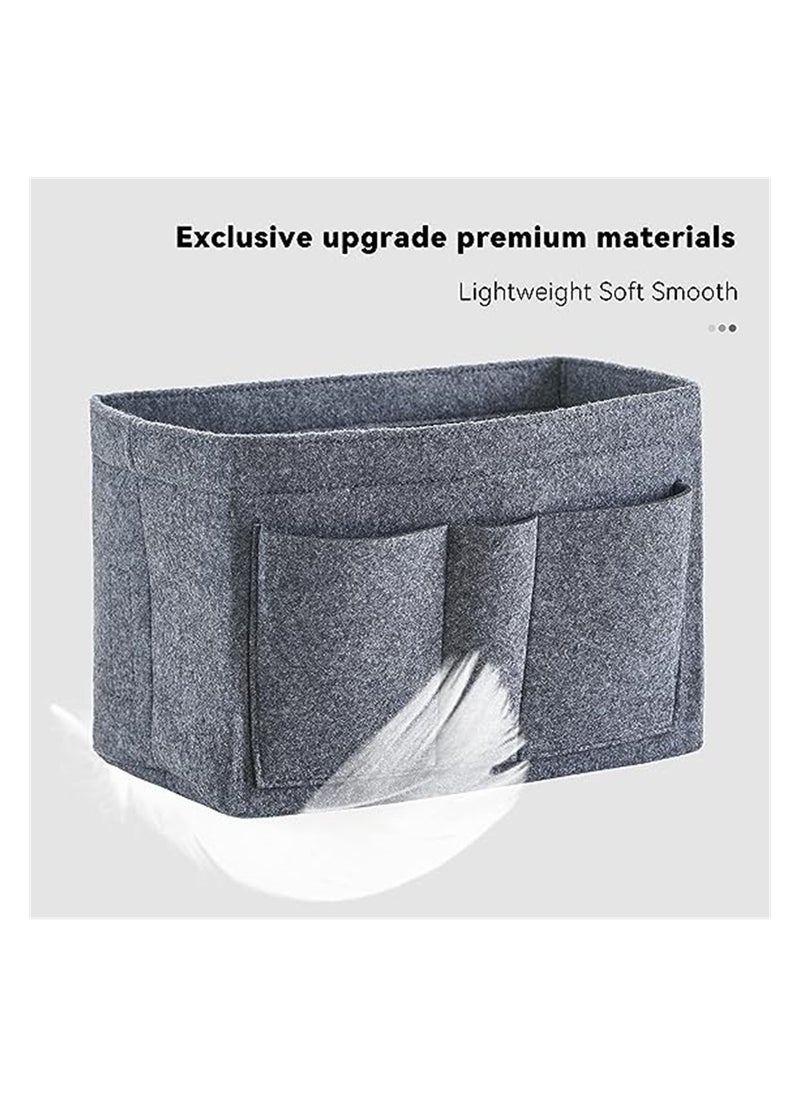 SYOSI Purse Organizer Insert Women Felt Bag Organizer Insert Multi-Pocket Bag in Bag for Womens Handbag Travel Tote Hobo Bag Storage Purse Liner Divider for Any Brand Tote Grey Size M  - Image 2