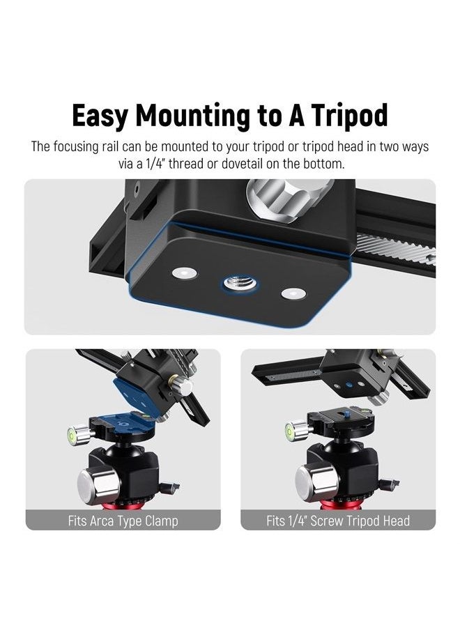 Neewer - NEEWER 4-Way Macro Focusing Rail Slider with Quick Release Plate, 1/4”-20 Thread for Macro Photography and Close-Up Shooting, Compatible with Canon Nikon Fujifilm Sony DSLR Mirrorless Camera - Image 1