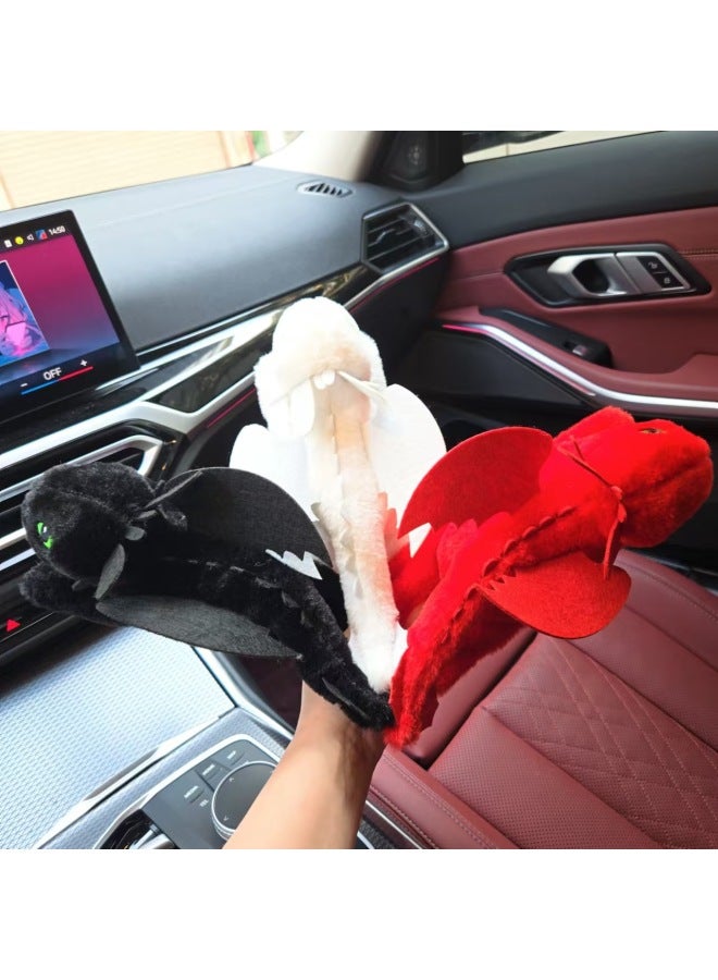 Car Decorative Dragonfly Pendant Motorcycle Toy Doll Snap Ring Boys Gift Vehicle Mounted Plushie Multi Functional PP Cotton Filled-Specifications:Red Little Dragon-Snap Ring  - Image 5