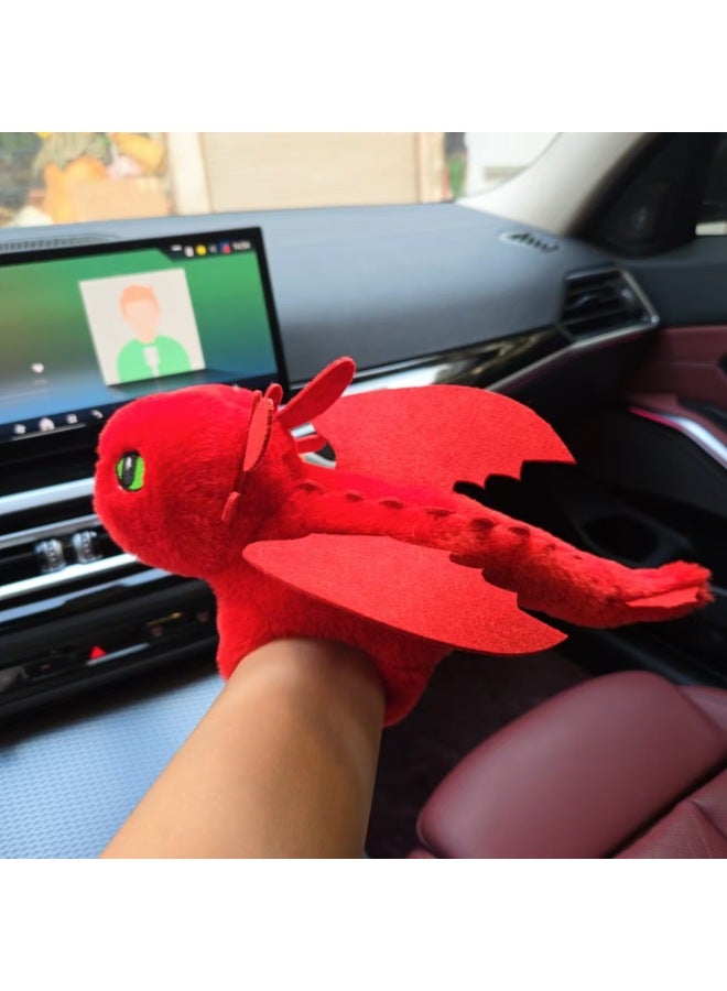 Car Decorative Dragonfly Pendant Motorcycle Toy Doll Snap Ring Boys Gift Vehicle Mounted Plushie Multi Functional PP Cotton Filled-Specifications:Red Little Dragon-Snap Ring  - Image 1