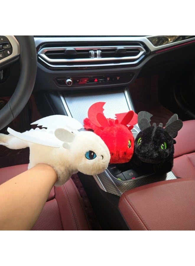 Car Decorative Dragonfly Pendant Motorcycle Toy Doll Snap Ring Boys Gift Vehicle Mounted Plushie Multi Functional PP Cotton Filled-Specifications:Red Little Dragon-Snap Ring  - Image 3