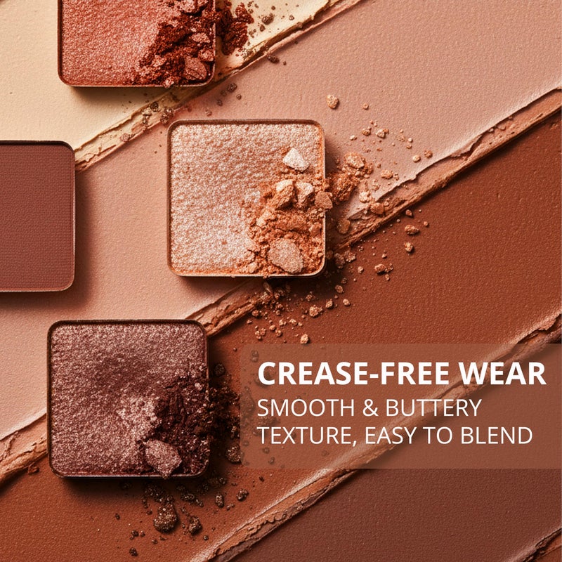 Lamora Bronze Eyeshadow Palette - 12 Soft Warm Brown Shadows, Multi-Use Eye Makeup Palette with Matte & Shimmer Finishes, Ultra-Blendable Everyday Neutrals, Long-lasting Wear Travel Makeup with Mirror - Image 2