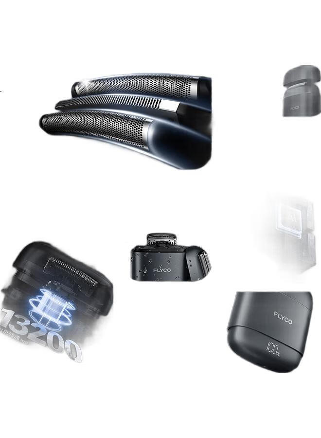 FLYCO Men'S Electric Reciprocating Shaver Full Body Washable Wet And Dry Dual Shaver Portable Birthday Valentine'S Day Gift For Boyfriend Husband Father F8 - Galaxy Grey - Image 3