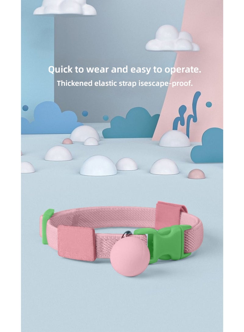💗 Pink Adjustable Cat Collar | Breakaway Safety Buckle & Detachable Bell | Macaron Ball Ornament | Male & Female Cats - Image 5
