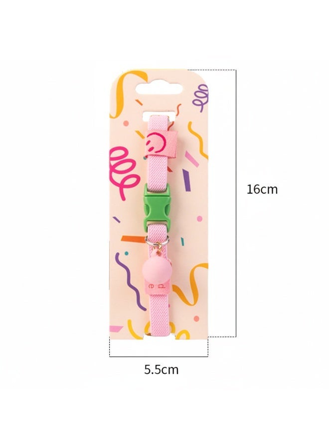 💗 Pink Adjustable Cat Collar | Breakaway Safety Buckle & Detachable Bell | Macaron Ball Ornament | Male & Female Cats - Image 3