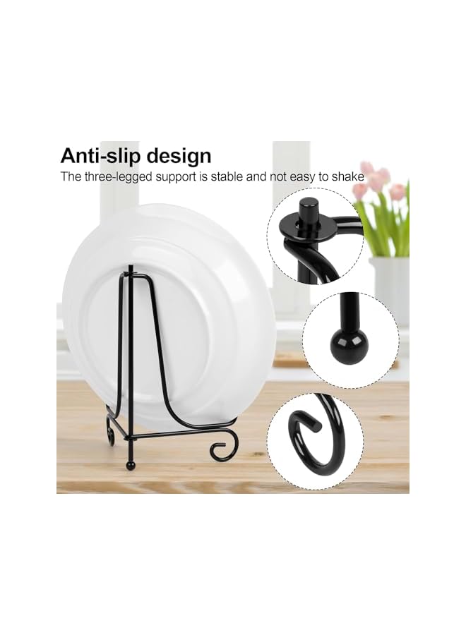 The Bros 4Pcs Iron Display Stand, Plate Stands for Display, Easel Stand, 4 Inches to Display Photo Frames, Decorative Trays, Tablets and Artwork - Image 5