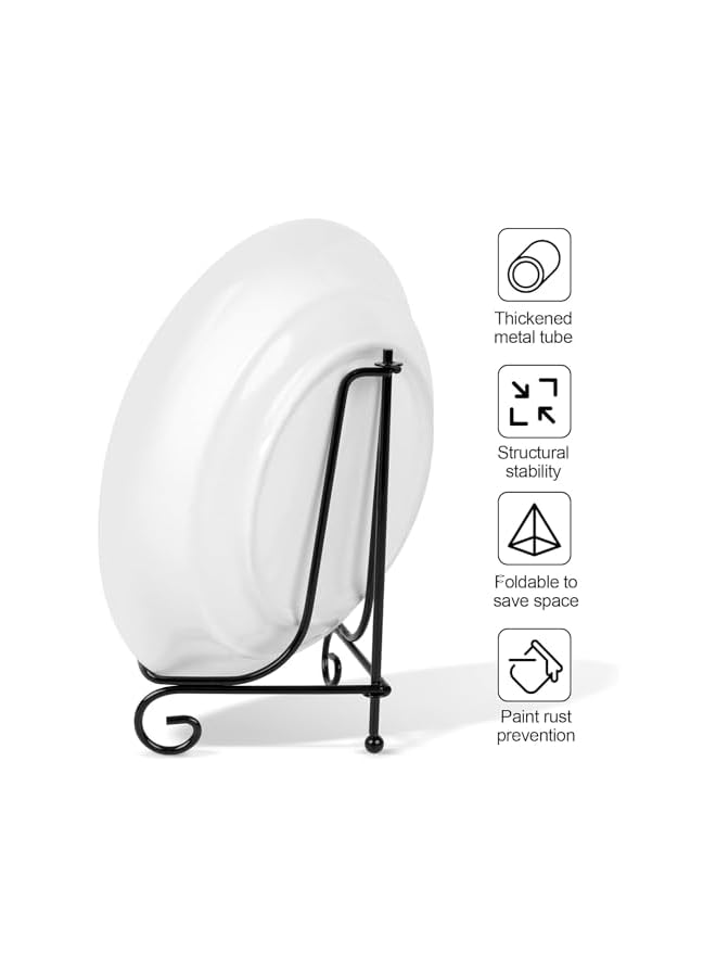 The Bros 4Pcs Iron Display Stand, Plate Stands for Display, Easel Stand, 4 Inches to Display Photo Frames, Decorative Trays, Tablets and Artwork - Image 4