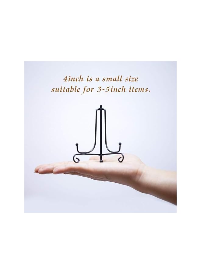 The Bros 4Pcs Iron Display Stand, Plate Stands for Display, Easel Stand, 4 Inches to Display Photo Frames, Decorative Trays, Tablets and Artwork - Image 3