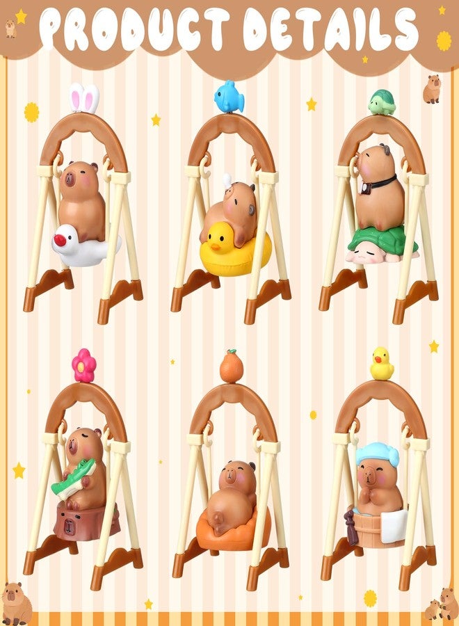 Cutecrop Capybara Blind Box Figures 1 Pcs Random Design Capybara Figures Collectible Toys for Spring Summer Home Decorations Holiday Birthday Gifts, Single Box(Swing) - Image 3