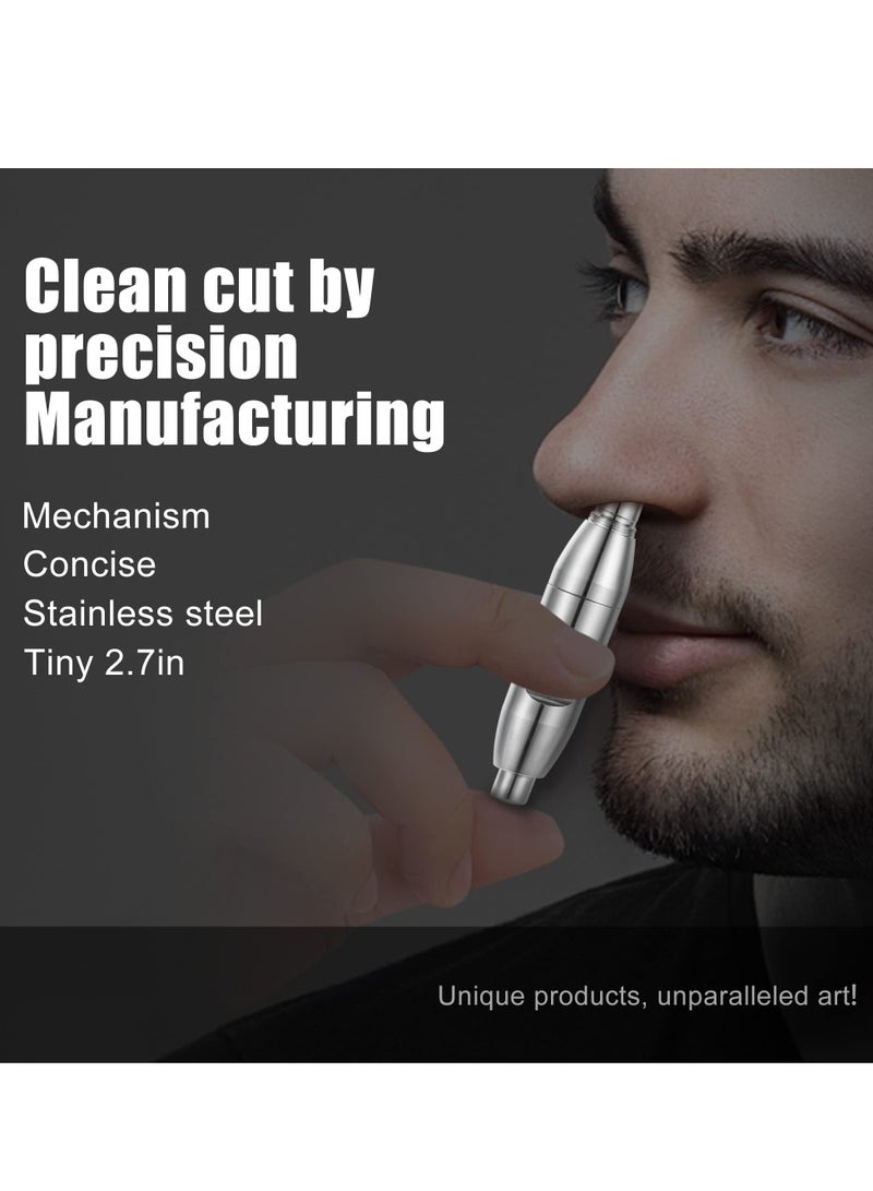 Battery,Free Manual Nose Hair Trimmer, Easy to Clean, Waterproof Design, Improved Rotating Blades for Painless Grooming, Perfect Men's Day Gift - Image 3