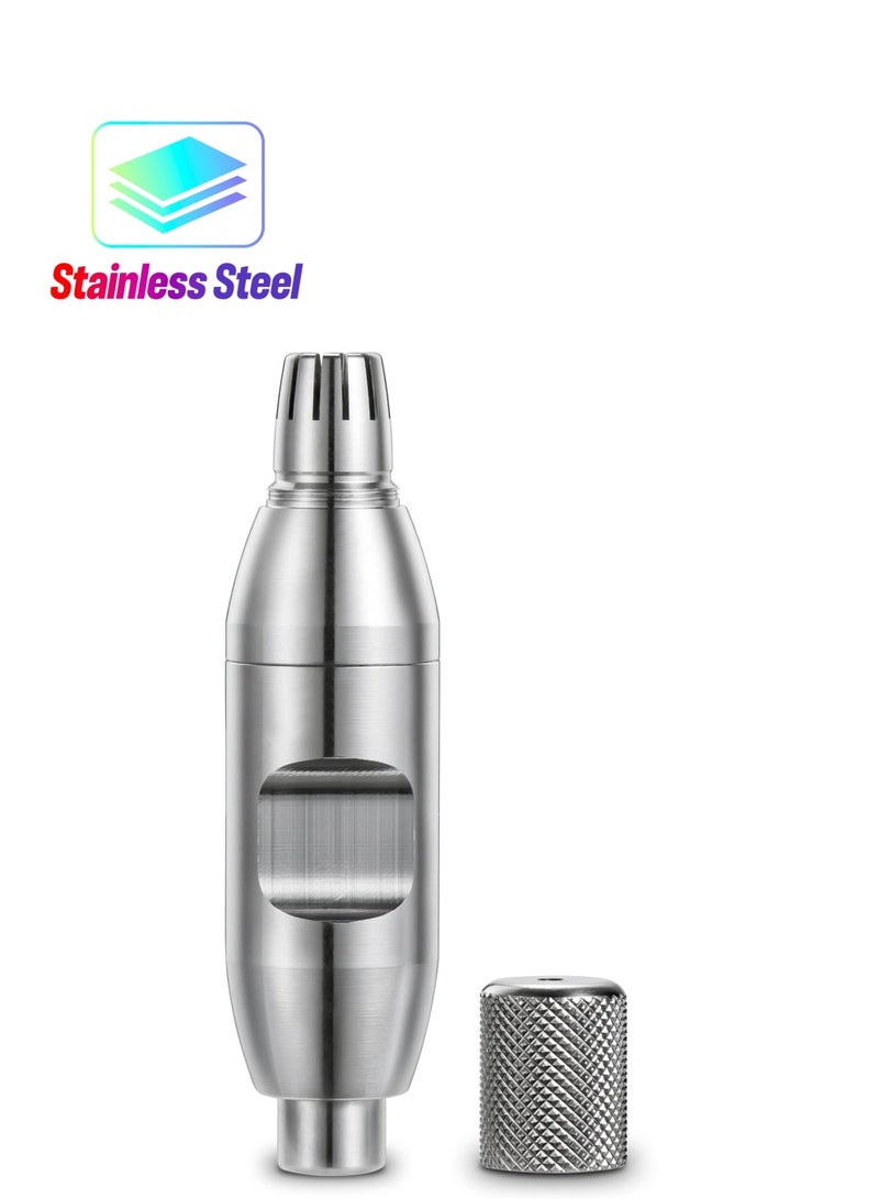 Battery,Free Manual Nose Hair Trimmer, Easy to Clean, Waterproof Design, Improved Rotating Blades for Painless Grooming, Perfect Men's Day Gift - Image 1