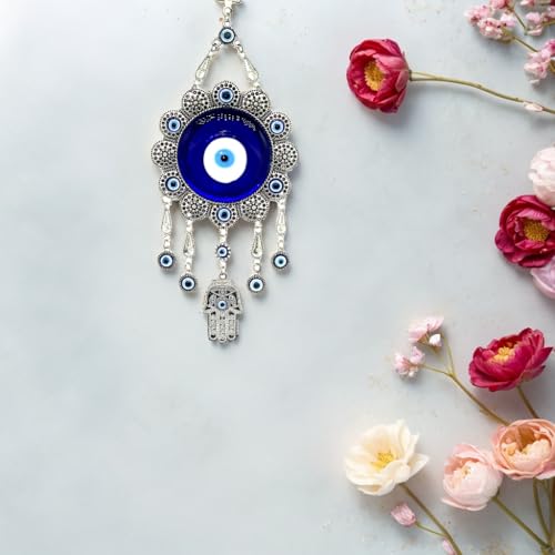 Betterdecor Blue Evil Eye with Hamsa Hand Protection Wall Hanging Ornament Decor Sunflower Design (with a Betterdecor Pouch)-006 - Image 5
