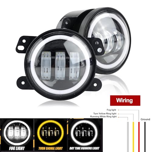 Auto Pearl 3-Led Fog Light 4 inch with Yellow DRL Ring Turn Indicator light for with Wiring Kit Swift Type-3 2011-2014 (Pack of 2) - Image 2