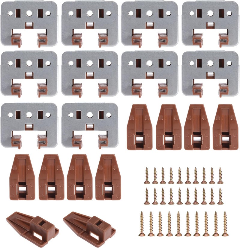 Seweder 10Pcs Drawer Slide Track Guide Glide with Drawer Guide Metal Backing and Drawer Stop for Center Mount Drawer for Dressers for Nightstand for Rite-Trak I 168 Drawer Slide Systems - Image 2