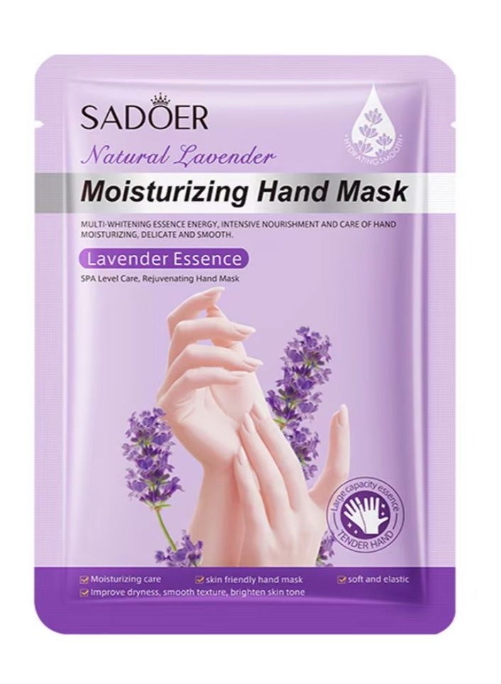 SADOER Set Of 9 Moisturizing Smoothing Hand Mask | Natural Lavender | Damask Rose | Goat Milk Nicotinamide | Hands Are Soaked In The Essence | Makes Your Skin Soft And Supple - Image 2