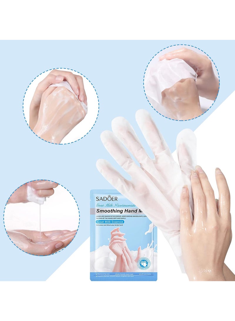 SADOER Set Of 9 Moisturizing Smoothing Hand Mask | Natural Lavender | Damask Rose | Goat Milk Nicotinamide | Hands Are Soaked In The Essence | Makes Your Skin Soft And Supple - Image 5
