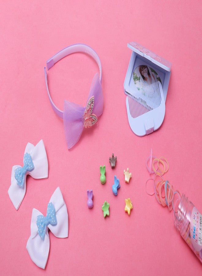 Ilearnngrow Purple Bow Hair Accessories Set Includes Hair Band, Clips, Hair Clutches Etc (Purple) - Image 1