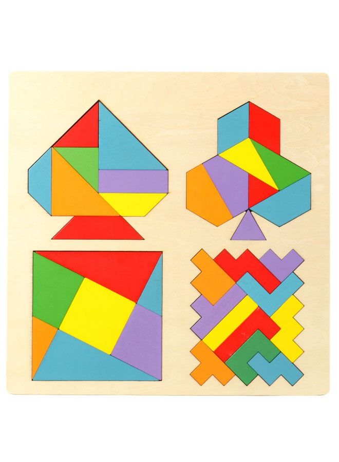 زي سي إم - هابي أربعة في واحد لعبة اللغز التعليمية الإبداعية ذات الشكل الهندسي الملون - Image 1